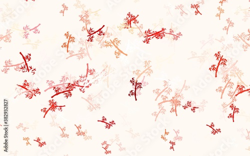 Light Red vector natural backdrop with branches. © smaria2015