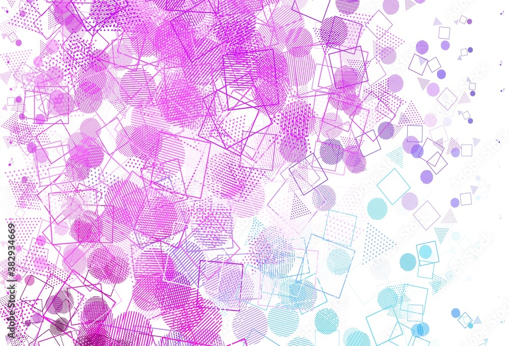 Light Pink, Blue vector pattern with polygonal style with circles.