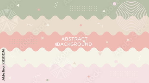 abstract wave memphis background with warm pastel Vector illustration