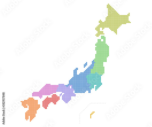 ドット日本地図（ベクターデータは都道府県ごとにレイヤー分け）