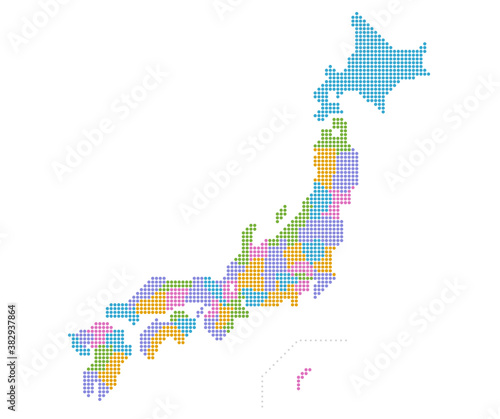 ドット日本地図（ベクターデータは都道府県ごとにレイヤー分け）