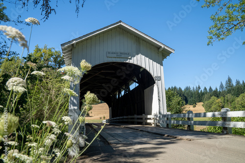 The Harris covered bridge in Philomath, Oregon, built in 1929 photo