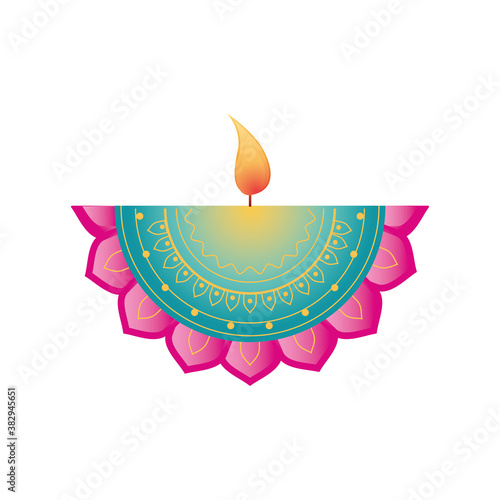 festival of lights, candle decorative element in white background