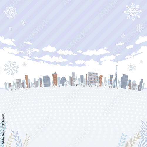 Townscape winter_snow cover square