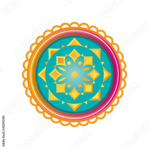 floral mandala or decoration oriental on white background