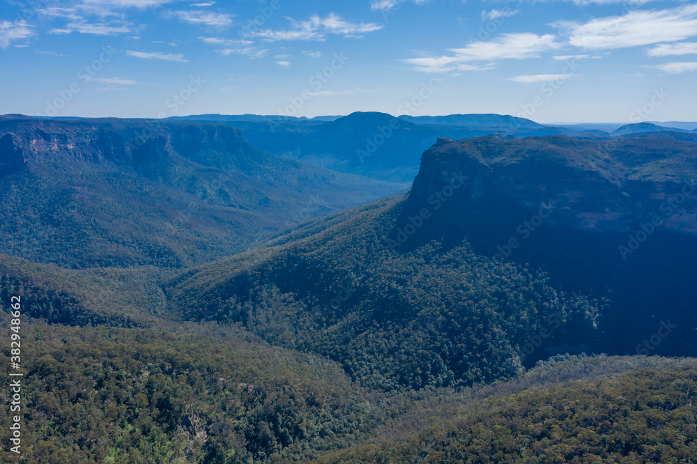 Aerial view of The Grand Canyon in regional New South Wales in Australia