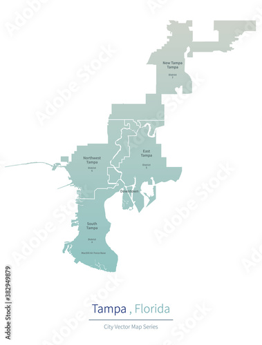 Tampa Map. vector map of ma...