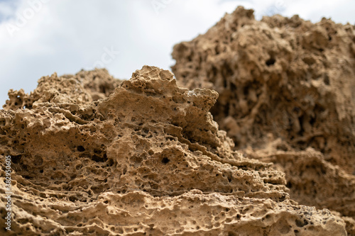 Ocean rock eroded by sea in Anglesea, Victoria - Australia
