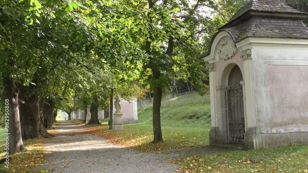 The baroque stations of the cross of the abbey of Heiligenkreuz are a landmark in Lower Austria. Heiligenkreuz The baroque stations of the cross of the abbey of Heiligenkreuz are a landmark in Lower Austria. Heiligenkreuz