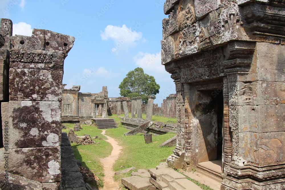 Cambodia.  Preah Vihear temple.  The temple is located on the border with Thailand.  Because of this temple, from 2008 to 2011, there was a military conflict with Thailand. Preah Vihear province.