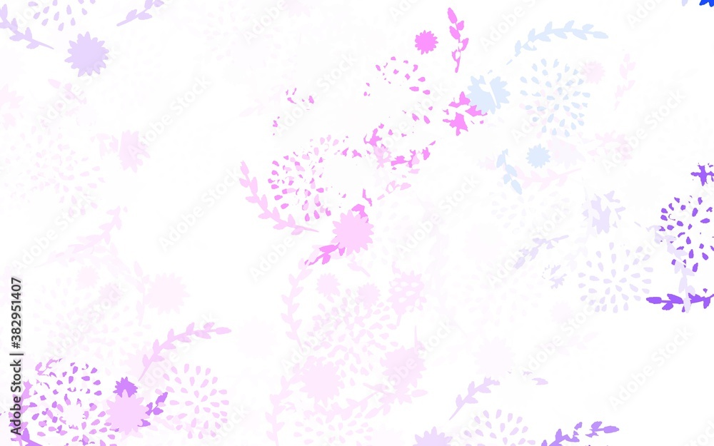 Light Purple, Pink vector abstract background with flowers, roses.