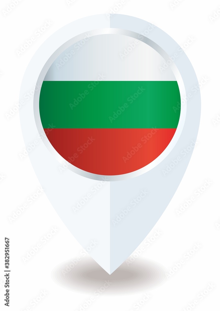 Flag of Bulgaria, location icon for Multipurpose. Republic of Bulgaria. Flag of Bulgaria, location icon for Multipurpose. Republic of Bulgaria.
