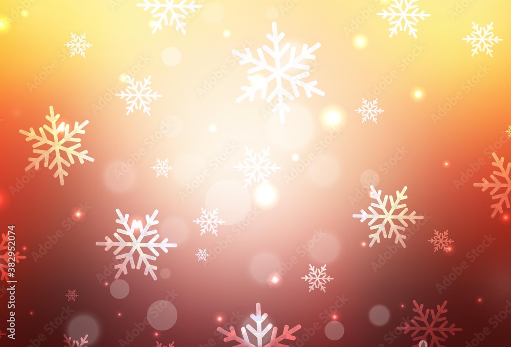 Light Red, Yellow vector background in Xmas style.