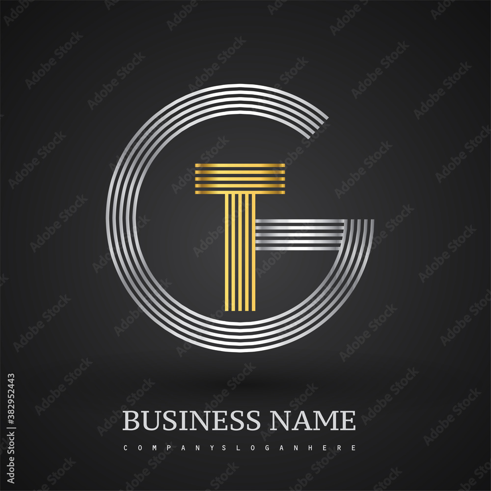 Letter TG logo design circle G shape. Elegant silver and gold colored, symbol for your business name or company identity. Letter TG logo design circle G shape. Elegant silver and gold colored, symbol for your business name or company identity.