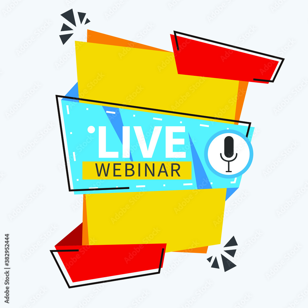 Live Webinar Button, icon, emblem label gradient Vector illustration flat linear badge and banner, scroll, sticker, ribbon, embem, poster. Live Webinar Button, icon, emblem label gradient Vector illustration flat linear badge and banner, scroll, sticker, ribbon, embem, poster.
