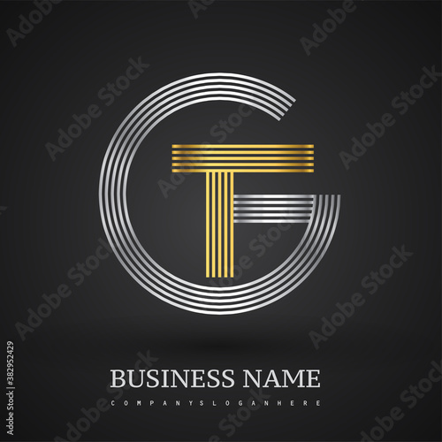 Letter TG logo design circle G shape. Elegant silver and gold colored, symbol for your business name or company identity.