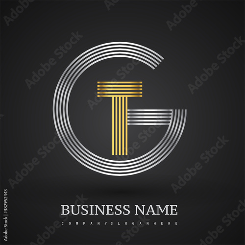 Letter TG logo design circle G shape. Elegant silver and gold colored, symbol for your business name or company identity.