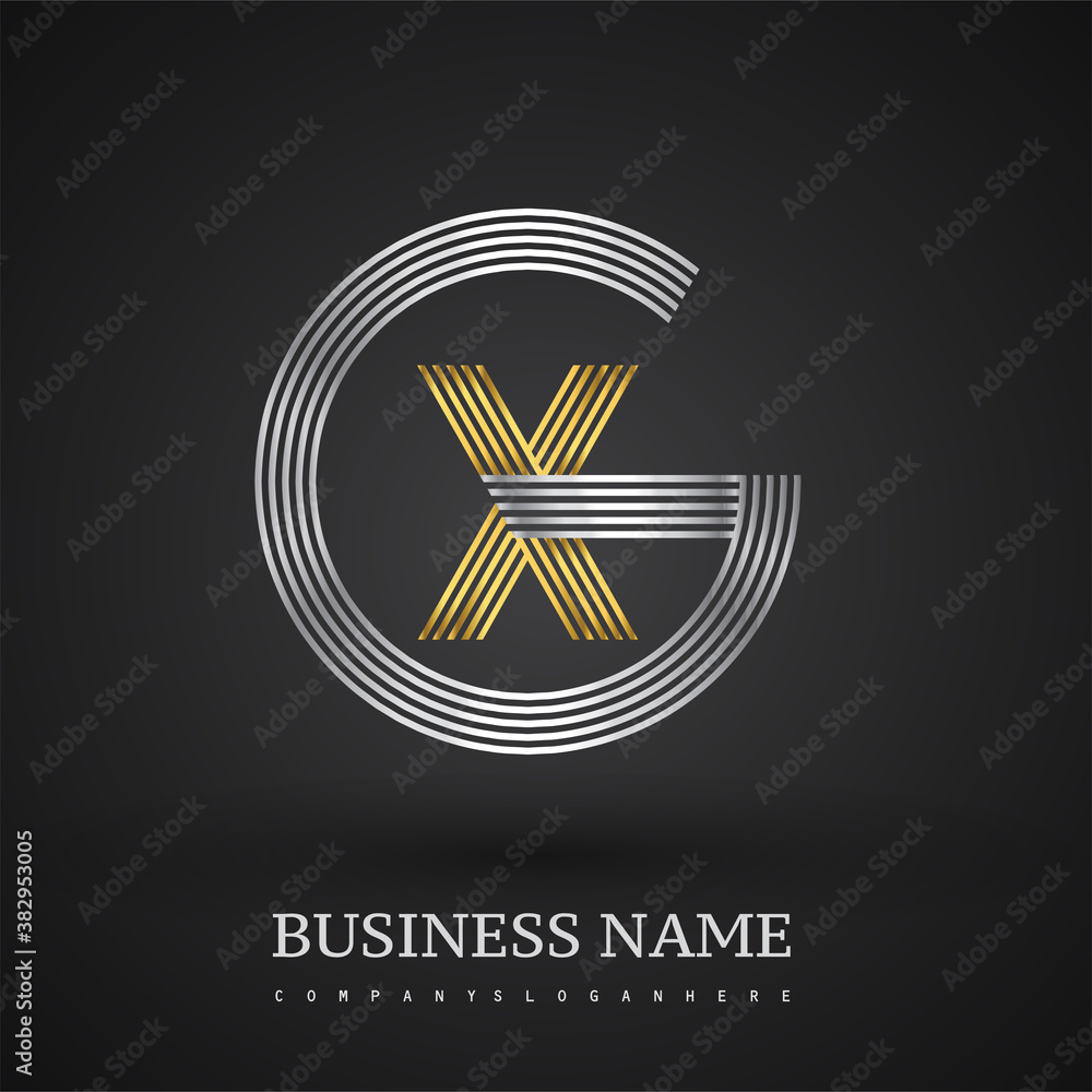Letter XG logo design circle G shape. Elegant silver and gold colored, symbol for your business name or company identity. Letter XG logo design circle G shape. Elegant silver and gold colored, symbol for your business name or company identity.