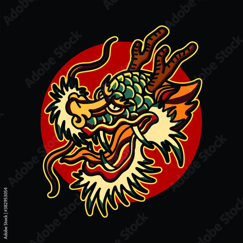 dragon tattoo illustration vector design