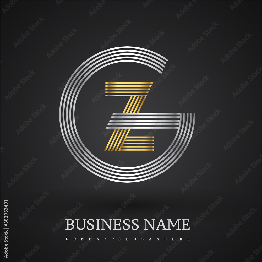 Letter GZ logo design circle G shape. Elegant silver and gold colored, symbol for your business name or company identity. Letter GZ logo design circle G shape. Elegant silver and gold colored, symbol for your business name or company identity.