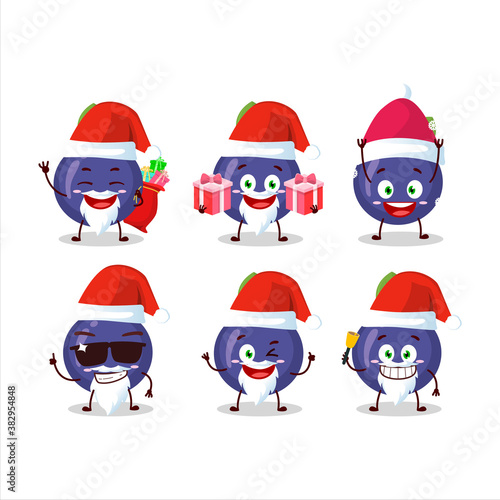 Santa Claus emoticons with blueberry cartoon character