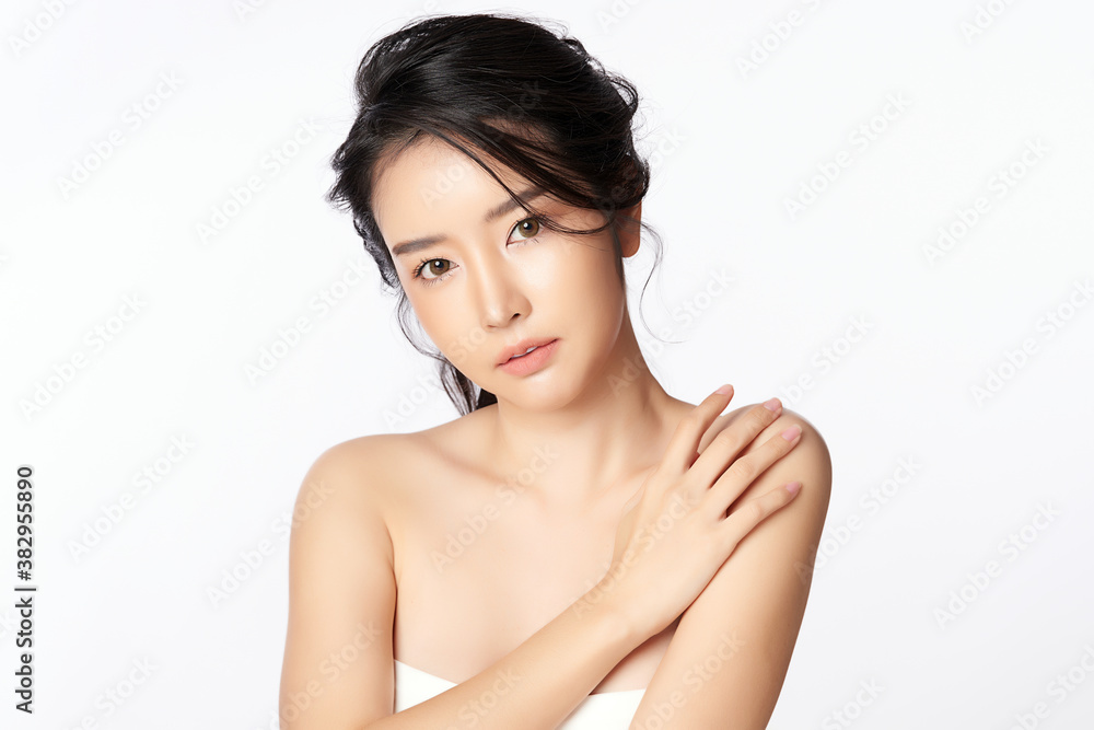 Beautiful young asian woman with clean fresh skin on white background, Face care, Facial treatment, Cosmetology, beauty and spa, Asian women portrait Beautiful young asian woman with clean fresh skin on white background, Face care, Facial treatment, Cosmetology, beauty and spa, Asian women portrait