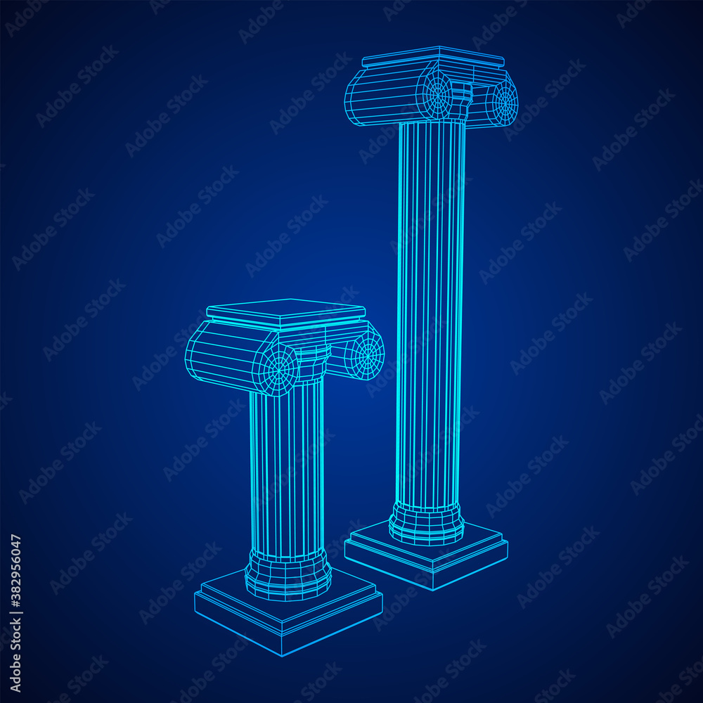 Greek ionic column. Ancient pillars. Greek ionic column. Ancient pillars.
