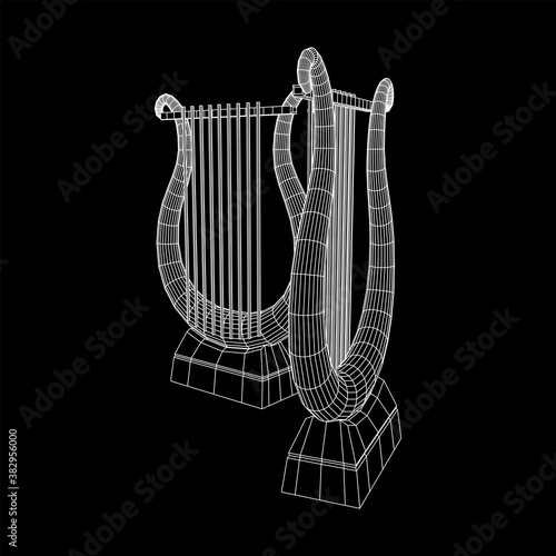 Ancient lyre or harp musical instrument