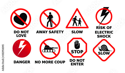 set of traffic sign illustration