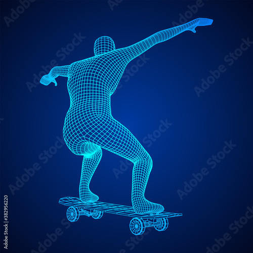 Skater doing jumping trick on skateboard