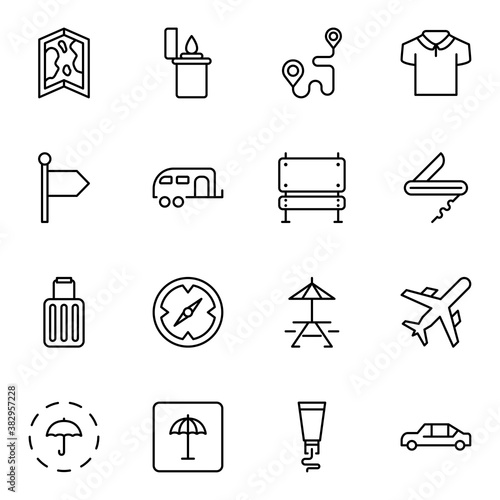 Travel set line icons photo