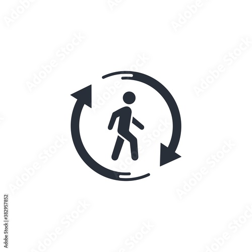 Man, movement, change. Vector icon isolated on white background.