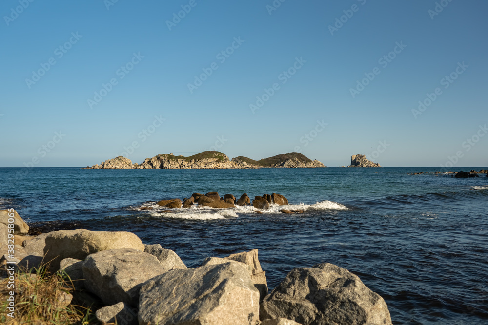 Seascape with beautiful rocks in the sea.