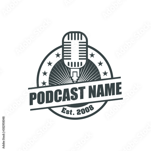 Podcast Logo Icon Design Element