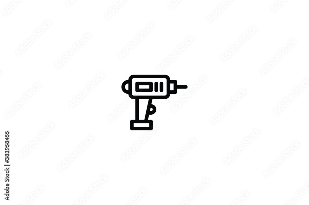 Construction Outline Icon - Drill Construction Outline Icon - Drill