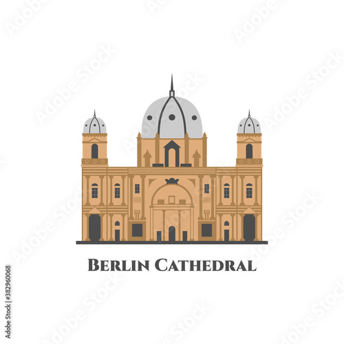 Vector landmarks of Berlin, Germany. Awesome cathedral, one of the must see attractions in the city. Enjoyable visit to a beautiful, historic building. The largest Protestant church in Germany