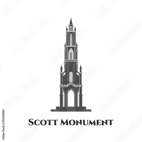 The Walter Scott Monument in Edinburgh. The best places to visit in the city. One of the most iconic Edinburgh landmarks, a must-visit for tourists and locals alike. Business travel guide concept