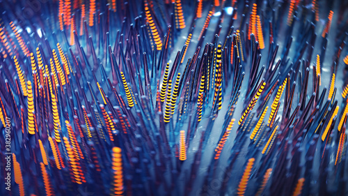 Blue fiber optics in cybers...