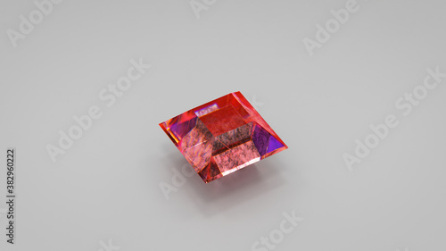 Red gemstone closeup 3D ren...