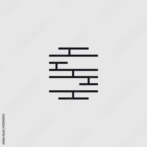 Construction letter S with brick illustration logo design vector template