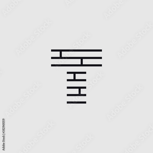 Construction letter T with brick illustration logo design vector template