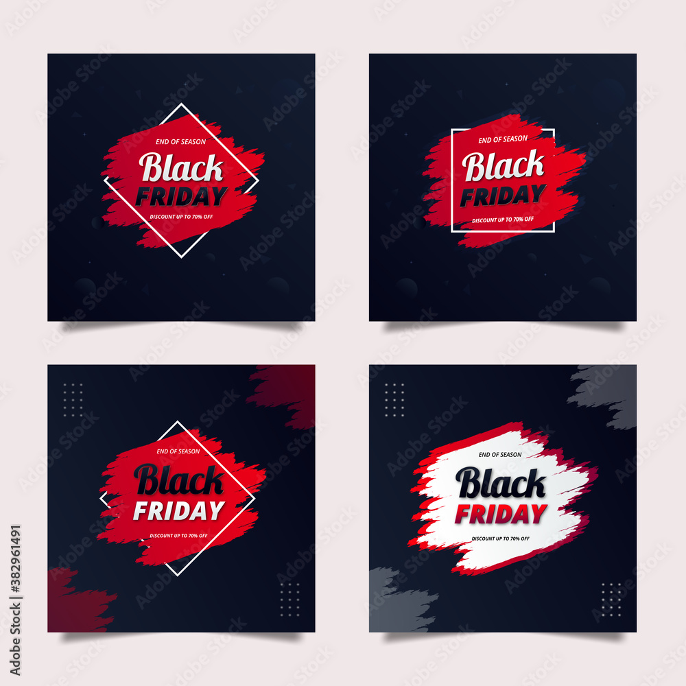 Sets of Creative Black Friday Sale Banner Design Template.