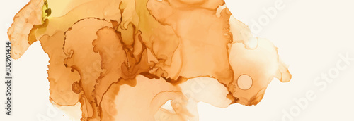 Alcohol ink vector texture banner. Fluid ink abstract background.