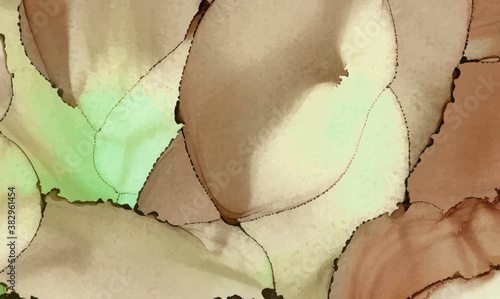 Alcohol ink vector texture banner. Fluid ink abstract background.