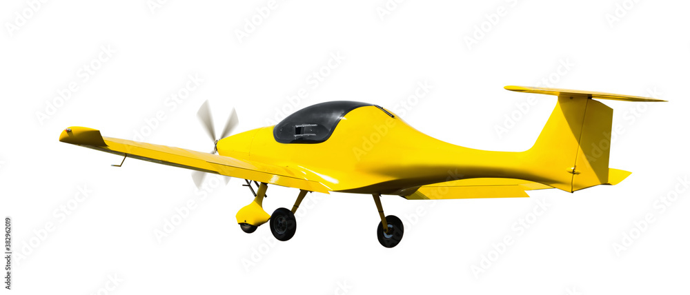 Light airplane isolated on white background.