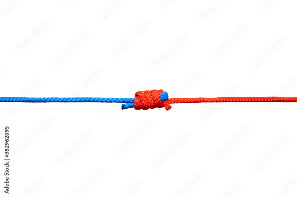 Fototapeta premium Knot on a cord isolated on a white background .