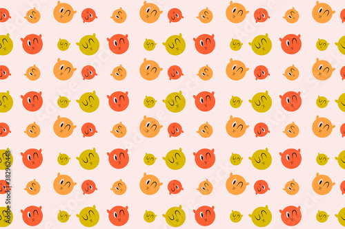 Fototapeta Naklejka Na Ścianę i Meble -  seamless pattern of emojis with different expressions vector design illustration 