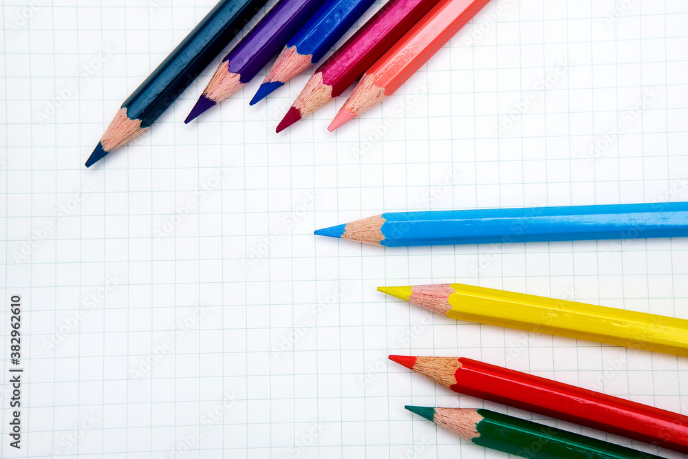 colored pencils on grid paper colored pencils on grid paper