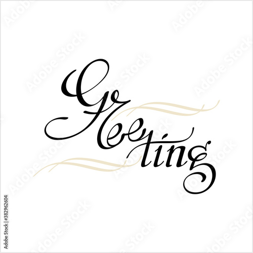 Greeting Hand Drawn Pen Ink Style M_2009001