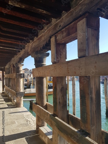 Under a bridge in Murano (Venice). Murano (Venice) architecture.